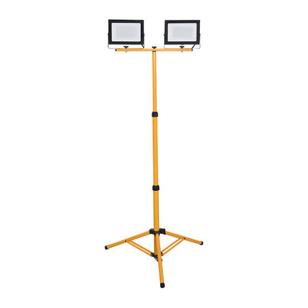 What makes a telescopic tripod a superb addition to a transportable LED work light setup?